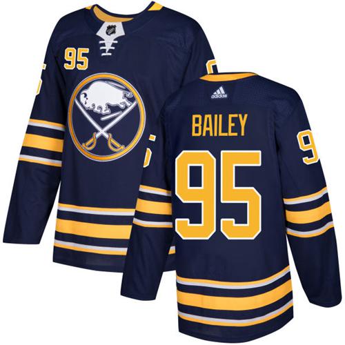 Men Adidas Buffalo Sabres #95 Justin Bailey Navy Blue Home Authentic Stitched NHL Jersey